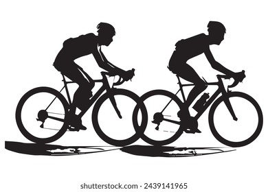 Colección de siluetas de ciclistas Ilustración vectorial