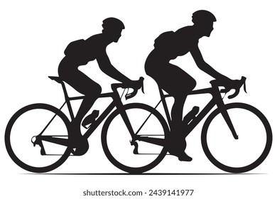 Colección de siluetas de ciclistas Ilustración vectorial