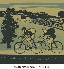 Bicyclists traveling around the country