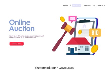 Bid and auction concept design landing page