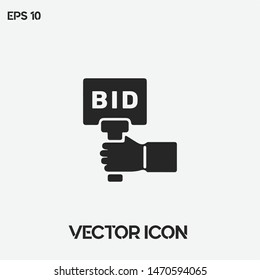 Bid, auction vector icon illustration. Premium quality.