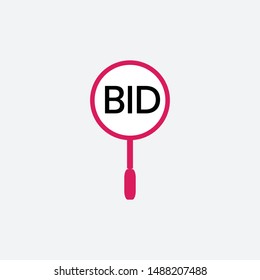 Bid, auction vector illustration ickn for websites, apps