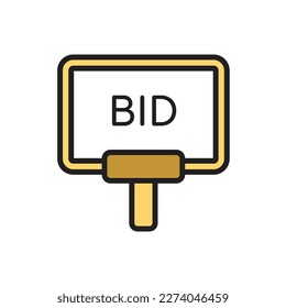 Bid Board Icon Vector Illustration