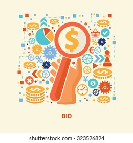 Bid concept design on old background,clean vector