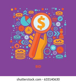 Bid concept design,clean vector
