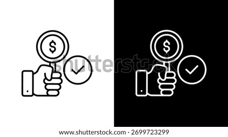 Bid Evaluation White Icon Set Design