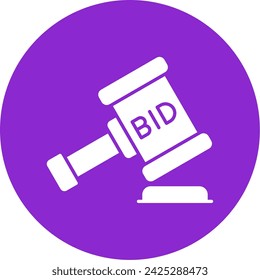 Bid Glyph Circle Style Icon