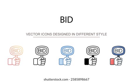 Bid icon design with white background stock illustration