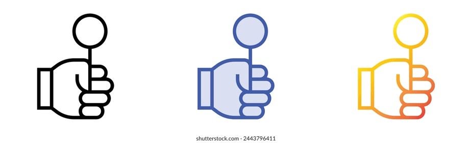 Bid icon. Linear, Blue Fill and Gradient Style Design Isolated On White Background