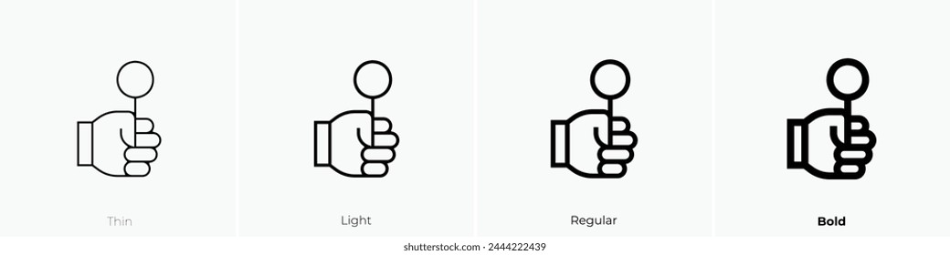 Bid icon. Thin, Light Regular And Bold style design isolated on white background