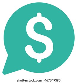 Bid icon. Vector style is flat iconic symbol with rounded angles, cyan color, white background.