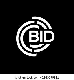 BID letter logo design on black background. BID creative initials letter logo concept. BID letter design.
