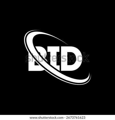 BID logo. BID letter. BID letter logo design. Initials B ID logo linked with circle and uppercase monogram logo. BID typography for technology, business and real estate brand.
