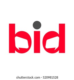 bid logotype. bubble talk logo vector.