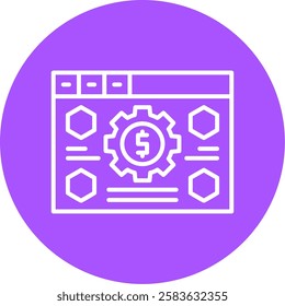 Bid management Outline Circle Style Icon Design