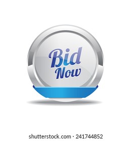Bid Now Blue Vector Icon Button
