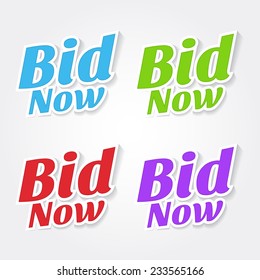 Bid Now Colorful Vector Icon Design
