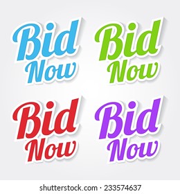 Bid Now Colorful Vector Icon Design