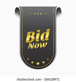 Bid Now golden Vector Icon Design