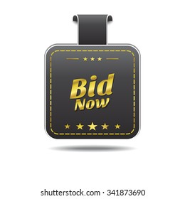 Bid Now golden Vector Icon Design