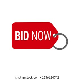 BID now label - sign, stickers