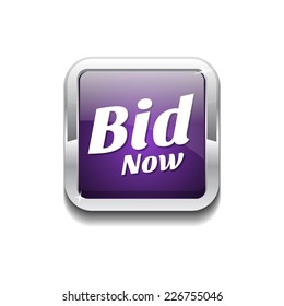 Bid Now Purple Vector Icon Button