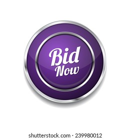 Bid Now Purple Vector Icon Button