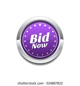 Bid Now Purple Vector Icon Button