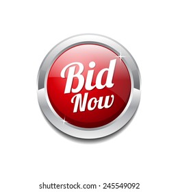 Bid Now Red Vector Icon Button