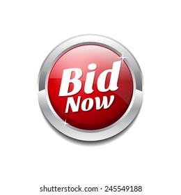 Bid Now Red Vector Icon Button