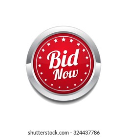 Bid Now Red Vector Icon Button