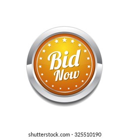 Bid Now Yellow Vector Icon Button