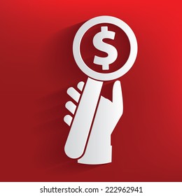 Bid - offer symbol on red background,clean vector