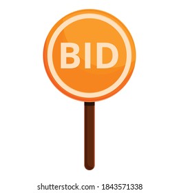 Bid paddle icon. Cartoon of bid paddle vector icon for web design isolated on white background