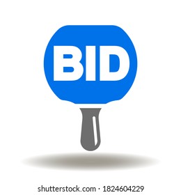 Bid Paddle Icon Vector. Auction Bidding Symbol.