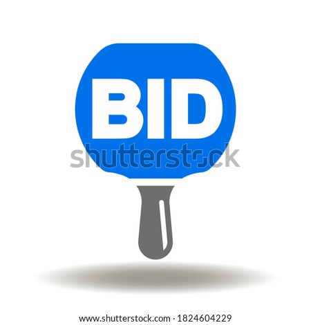 Bid paddle icon vector. Auction bidding symbol.