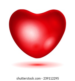 Bid red heart with glare and shadow