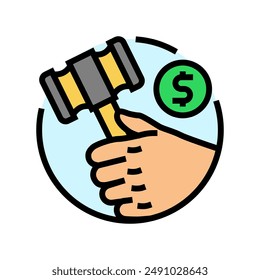 bid rigging money business cash color icon vector. bid rigging money business cash sign. isolated symbol illustration