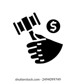 bid rigging money business cash glyph icon vector. bid rigging money business cash sign. isolated symbol illustration