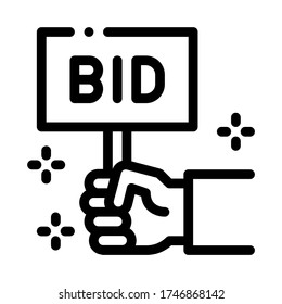 bid sign icon vector. bid sign sign. isolated contour symbol illustration