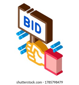 bid sign icon vector. isometric bid sign sign. color isolated symbol illustration