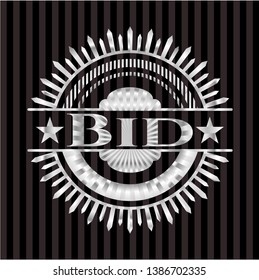 Bid silver badge. Vector Illustration. Mosaic.