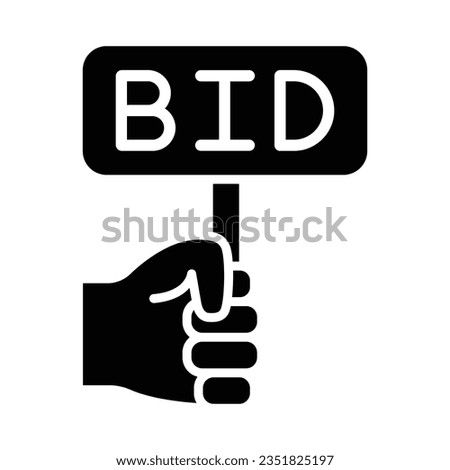 Bid Vector Glyph Icon For Personal And Commercial Use.
