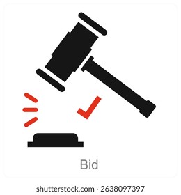 Bid vector icon concept design