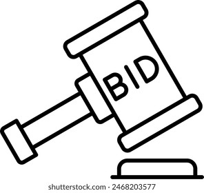 Bid Vector Line Icon Design