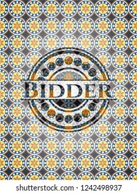Bidder arabic style emblem. Arabesque decoration.