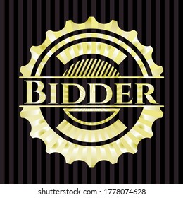 Emblema o insignia de oro para pujadores. Ilustración vectorial. Detallado. 