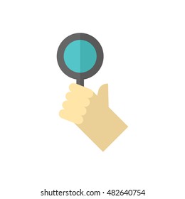Bidder hand icon in flat color style. Business finance buying auction bid compete contender