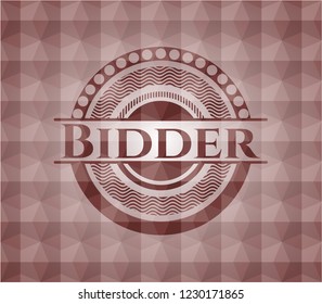 Bidder red geometric emblem. Seamless.