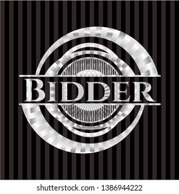 Bidder silver badge. Vector Illustration. Mosaic.